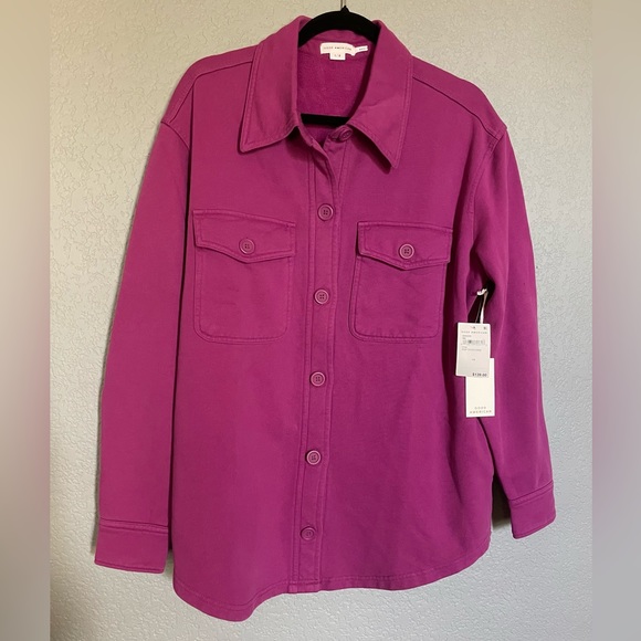 NWT Good American Shaket Jacket Size S/M Fuchsia Color With Pockets - Picture 3 of 7
